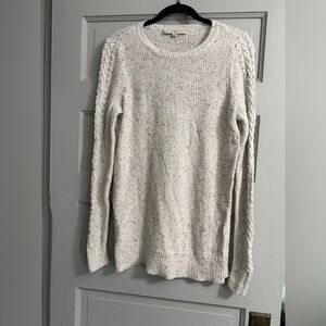 LOFT size small Cream and speckled Cable Knit Sweater